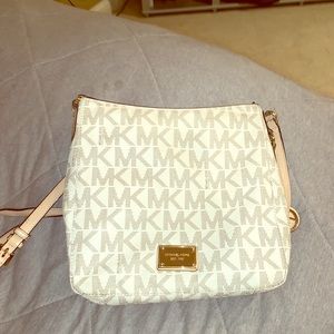 Cream Michael Kors Purse.
